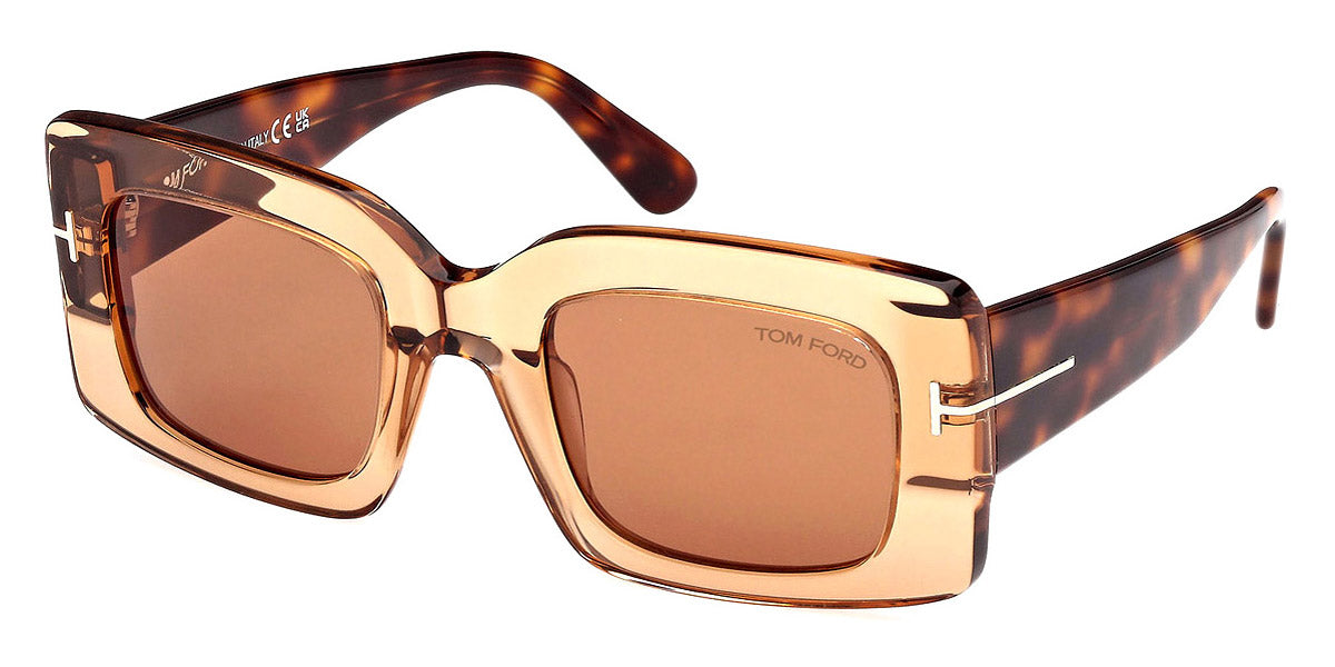 Tom Ford® FT1188 Brigitta FT1188 Brigitta 45E 50 - 45E - Shiny Light Brown / Shiny Light Brown Sunglasses