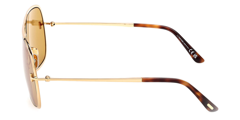 Tom Ford® FT1204 FT1204 30E 63 - Shiny Deep Gold / Brown Sunglasses