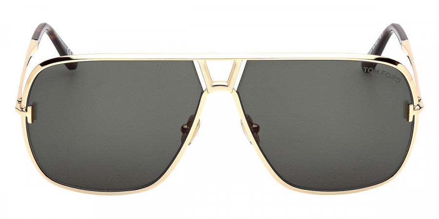 Tom Ford® FT1204 FT1204 30N 63 - Shiny Deep Gold / Green Sunglasses