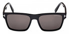 Tom Ford® Calder FT1205 FT1205 01A 55 - Shiny Black / Smoke Sunglasses