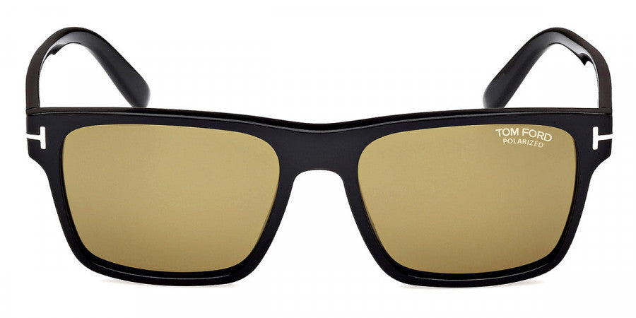 Tom Ford® Calder FT1205 FT1205 01H 55 - Shiny Black / Brown Polarized Sunglasses