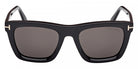 Tom Ford® LELIO FT1207 FT1207 01A 52 - Shiny Black / Smoke Sunglasses