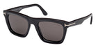 Tom Ford® LELIO FT1207 FT1207 01A 52 - Shiny Black / Smoke Sunglasses