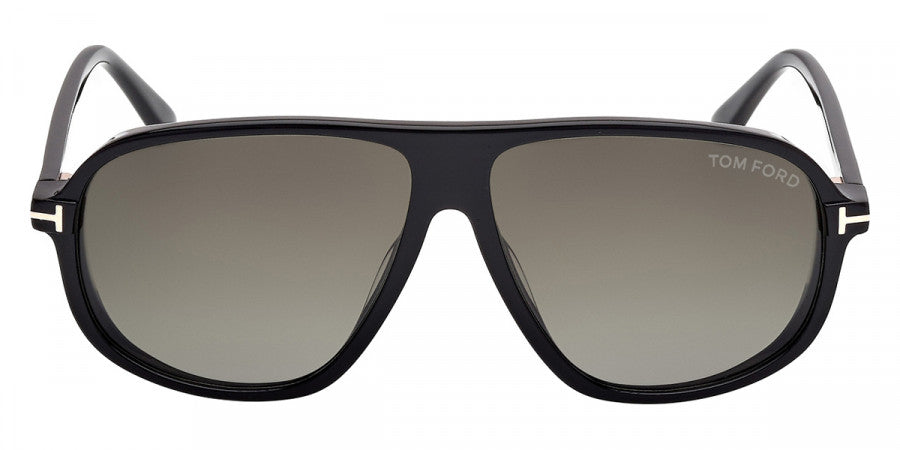 Tom Ford® GUILLAUME FT1208 FT1208 01B 61 - Shiny Black / Gradient Smoke Sunglasses