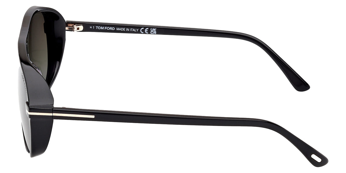 Tom Ford® GUILLAUME FT1208 FT1208 01B 61 - Shiny Black / Gradient Smoke Sunglasses