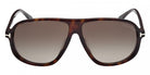 Tom Ford® GUILLAUME FT1208 FT1208 52K 61 - Dark Havana / Gradient Roviex Sunglasses