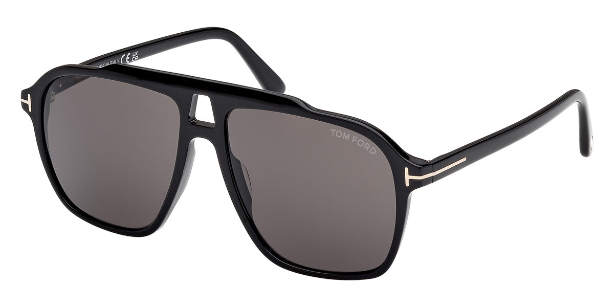 Tom Ford® AUTARI FT1209 FT1209 01A 56 - Shiny Black / Smoke Sunglasses