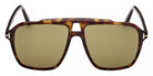 Tom Ford® AUTARI FT1209 FT1209 52N 56 - Dark Havana / Green Sunglasses