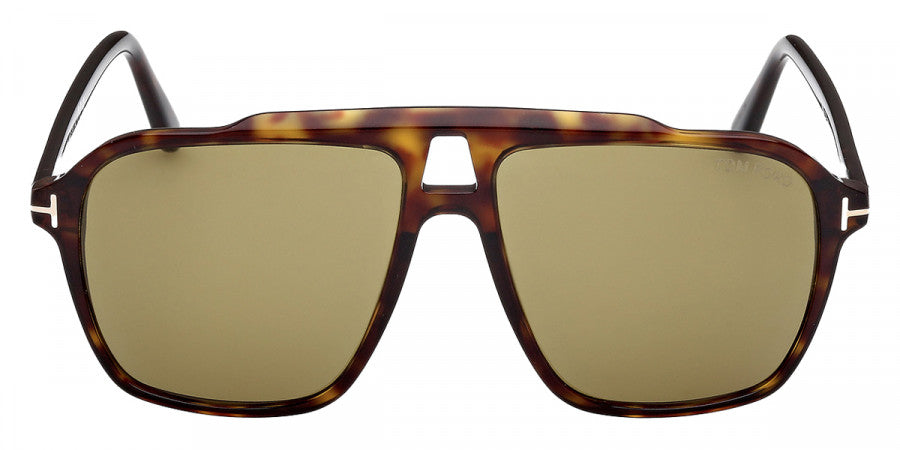 Tom Ford® AUTARI FT1209 FT1209 52N 56 - Dark Havana / Green Sunglasses