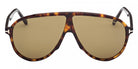 Tom Ford® FT1211 FT1211 52N 65 - Dark Havana / Green Sunglasses