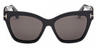 Tom Ford® ELVIRA FT1217 FT1217 01A 55 - Shiny Black / Smoke Sunglasses