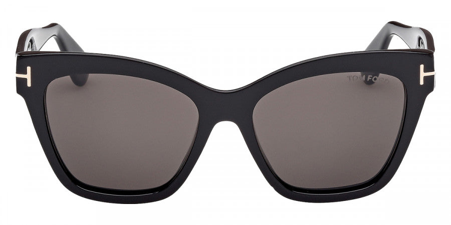 Tom Ford® ELVIRA FT1217 FT1217 01A 55 - Shiny Black / Smoke Sunglasses