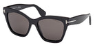 Tom Ford® ELVIRA FT1217 FT1217 01A 55 - Shiny Black / Smoke Sunglasses