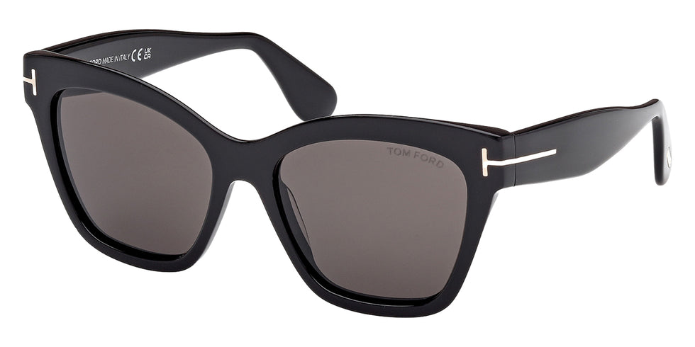 Tom Ford® ELVIRA FT1217 FT1217 01A 55 - Shiny Black / Smoke Sunglasses