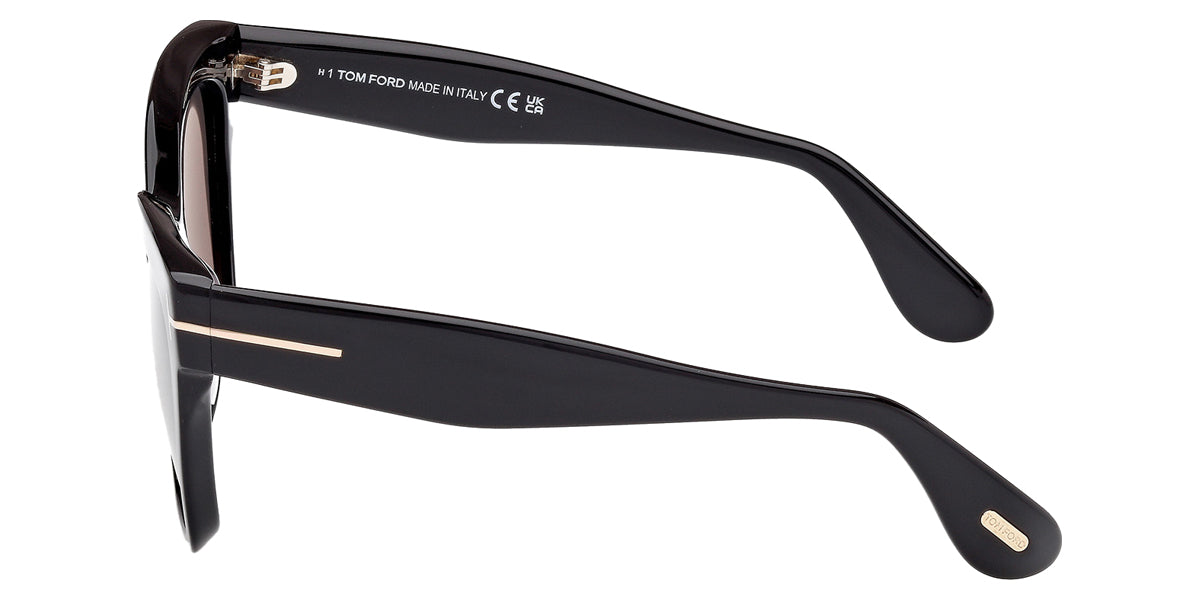 Tom Ford® ELVIRA FT1217 FT1217 01A 55 - Shiny Black / Smoke Sunglasses