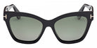 Tom Ford® ELVIRA FT1217 FT1217 01R 55 - Shiny Black / Green Polarized Sunglasses