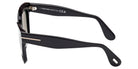 Tom Ford® ELVIRA FT1217 FT1217 01R 55 - Shiny Black / Green Polarized Sunglasses