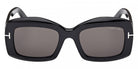 Tom Ford® VENETIA FT1218 FT1218 01A 53 - Shiny Black / Smoke Sunglasses