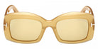 Tom Ford® VENETIA FT1218 FT1218 39E 53 - Shiny Dark Yellow / Brown Sunglasses