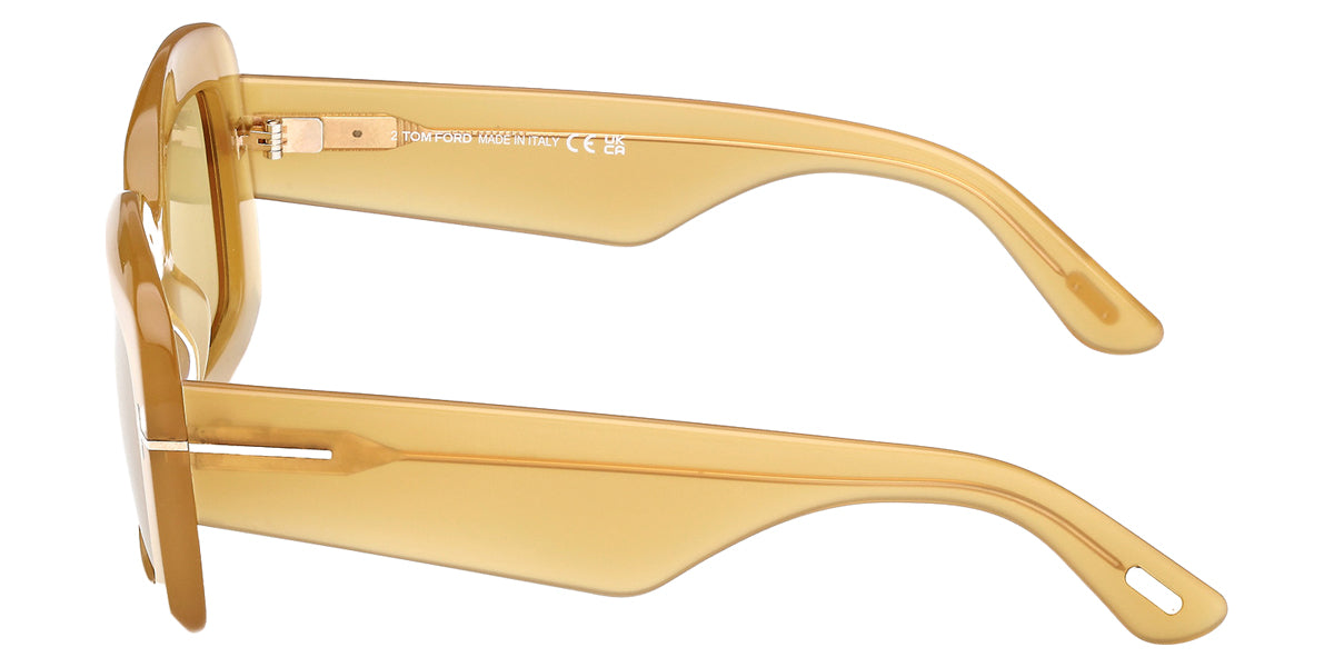 Tom Ford® VENETIA FT1218 FT1218 39E 53 - Shiny Dark Yellow / Brown Sunglasses