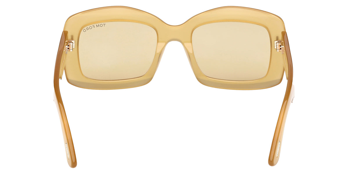 Tom Ford® VENETIA FT1218 FT1218 39E 53 - Shiny Dark Yellow / Brown Sunglasses