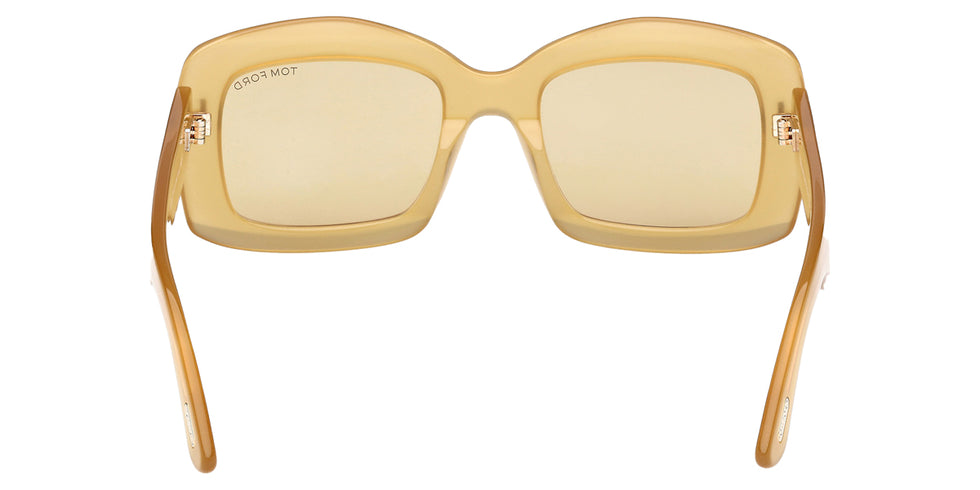 Tom Ford® VENETIA FT1218 FT1218 39E 53 - Shiny Dark Yellow / Brown Sunglasses