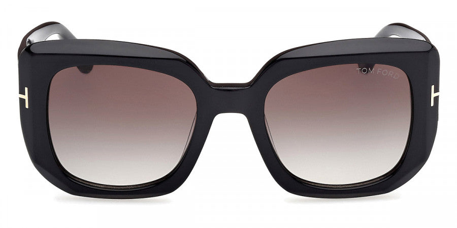 Tom Ford® FT1220 FT1220 01B 52 - Shiny Black / Gradient Smoke Sunglasses