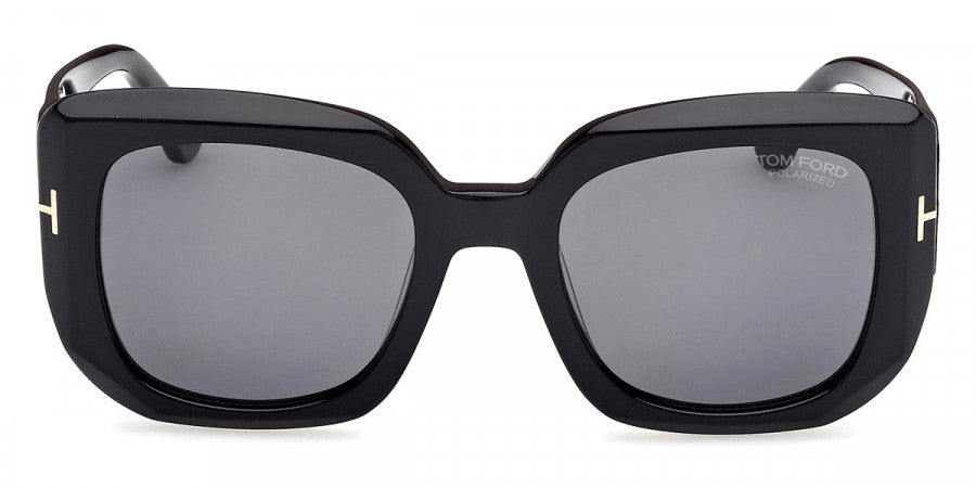 Tom Ford® FT1220 FT1220 01D 52 - Shiny Black / Smoke Polarized Sunglasses