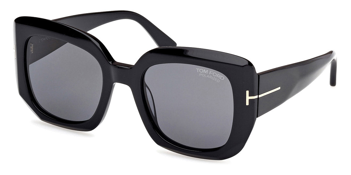 Tom Ford® FT1220 FT1220 01D 52 - Shiny Black / Smoke Polarized Sunglasses