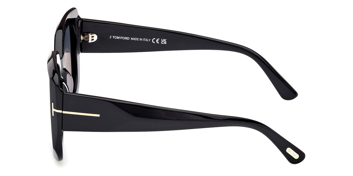 Tom Ford® FT1220 FT1220 01D 52 - Shiny Black / Smoke Polarized Sunglasses