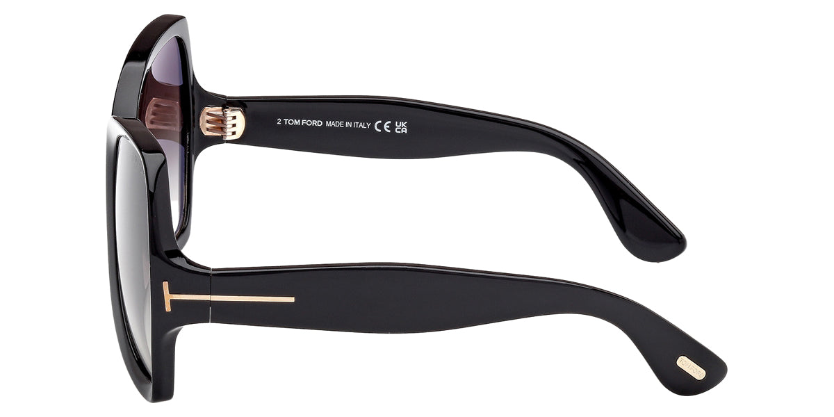 Tom Ford® JERRY FT1222 FT1222 01B 60 - Shiny Black / Gradient Smoke Sunglasses