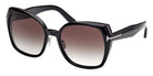 Tom Ford® Plum FT1223 FT1223 01B 58 - Shiny Black / Gradient Smoke Sunglasses