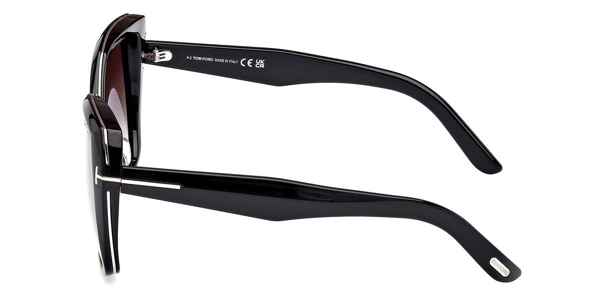 Tom Ford® Plum FT1223 FT1223 01B 58 - Shiny Black / Gradient Smoke Sunglasses