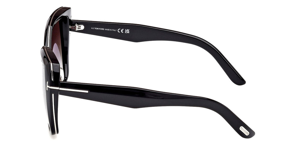 Tom Ford® Plum FT1223 FT1223 01B 58 - Shiny Black / Gradient Smoke Sunglasses