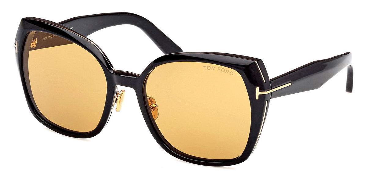 Tom Ford® Plum FT1223 FT1223 01E 58 - Shiny Black Sunglasses