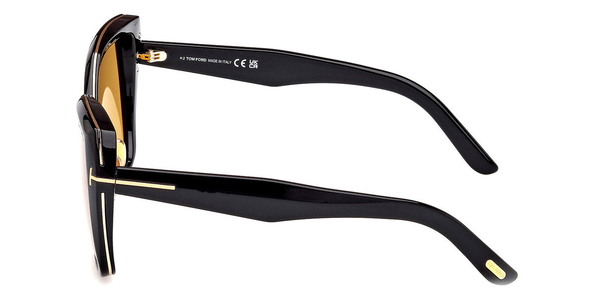 Tom Ford® Plum FT1223 FT1223 01E 58 - Shiny Black Sunglasses