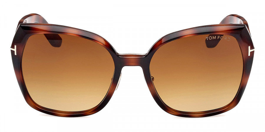 Tom Ford® Plum FT1223 FT1223 53F 58 - Blonde Havana / Gradient Brown Sunglasses