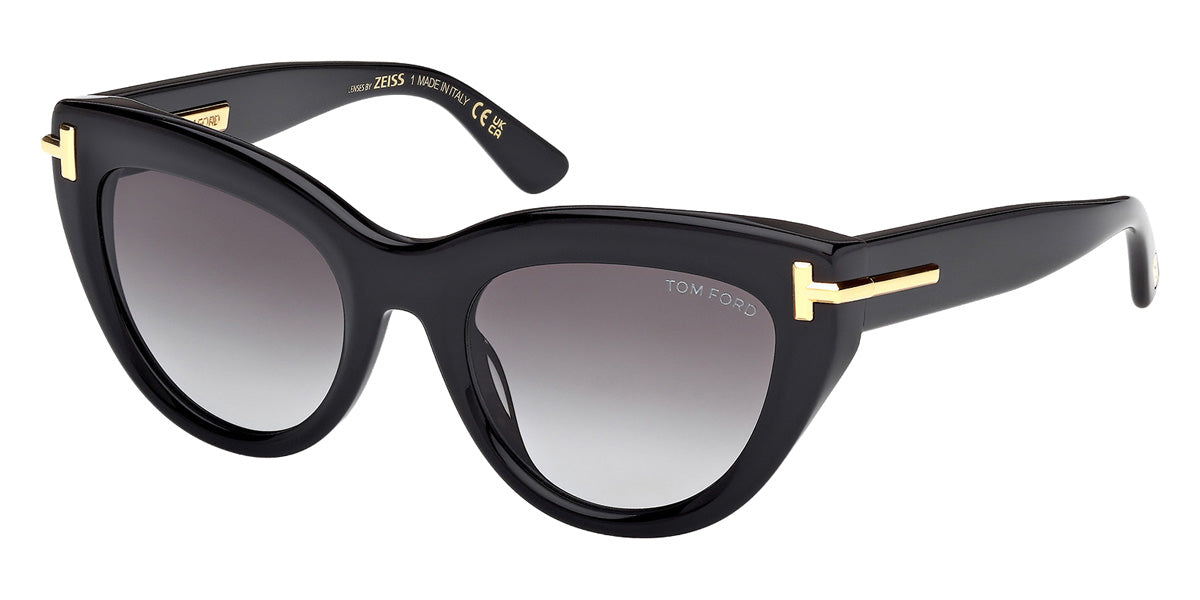 Tom Ford® FT1252 Sunglasses FT1252 01B 52 - 01B - Shiny Black/Shiny Black