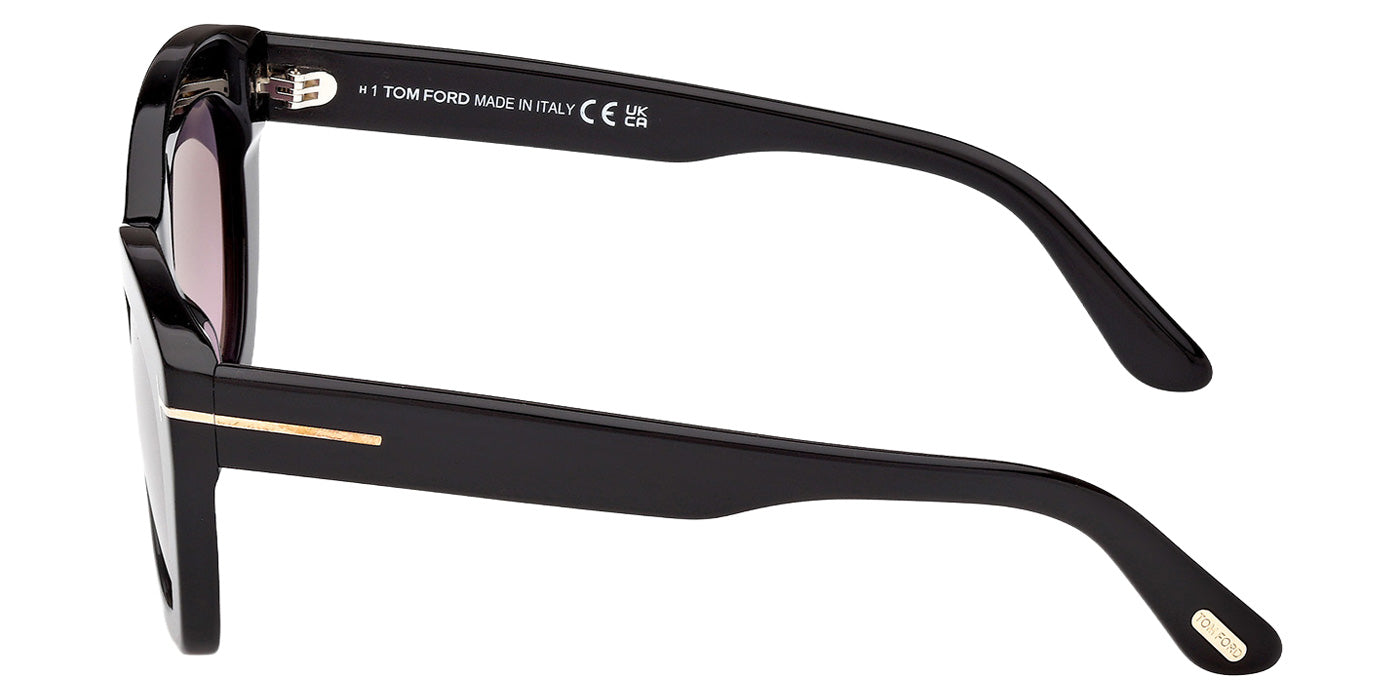 Tom Ford® FT1285 Sunglasses - Shiny Black/Gradient Smoke