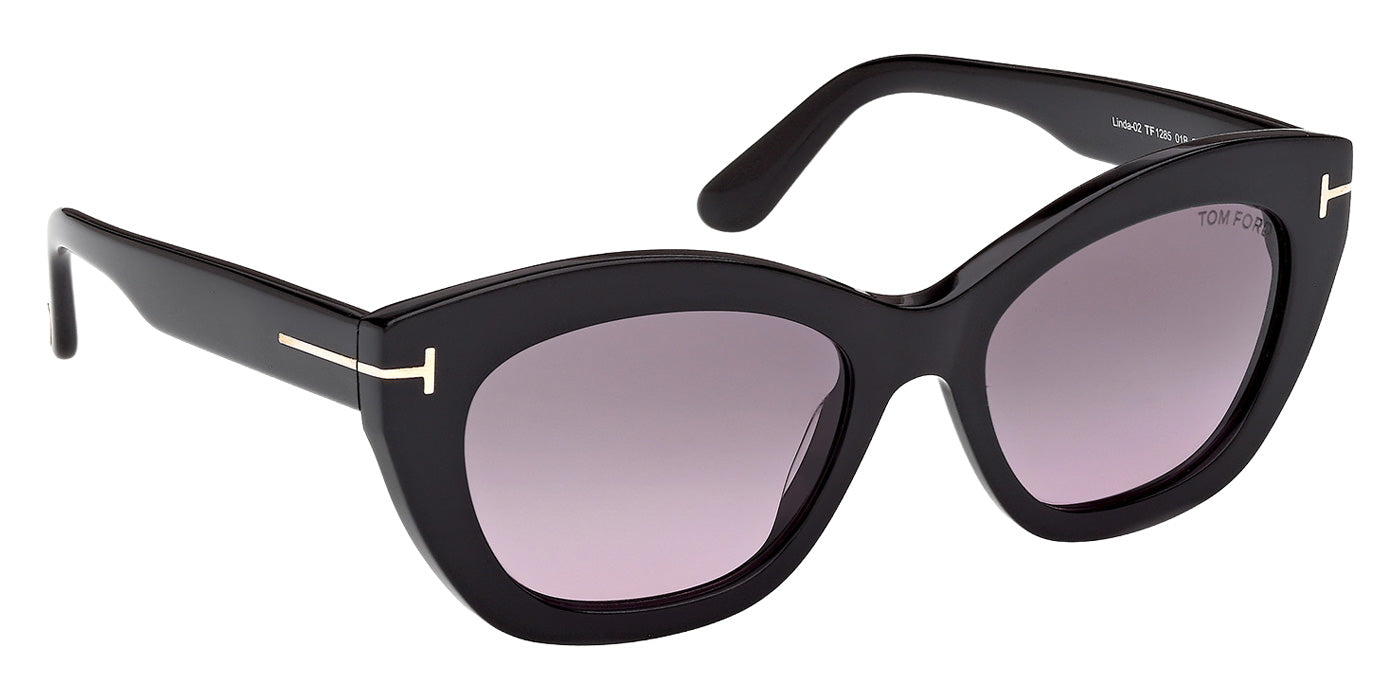Tom Ford® FT1285 Sunglasses - Shiny Black/Gradient Smoke