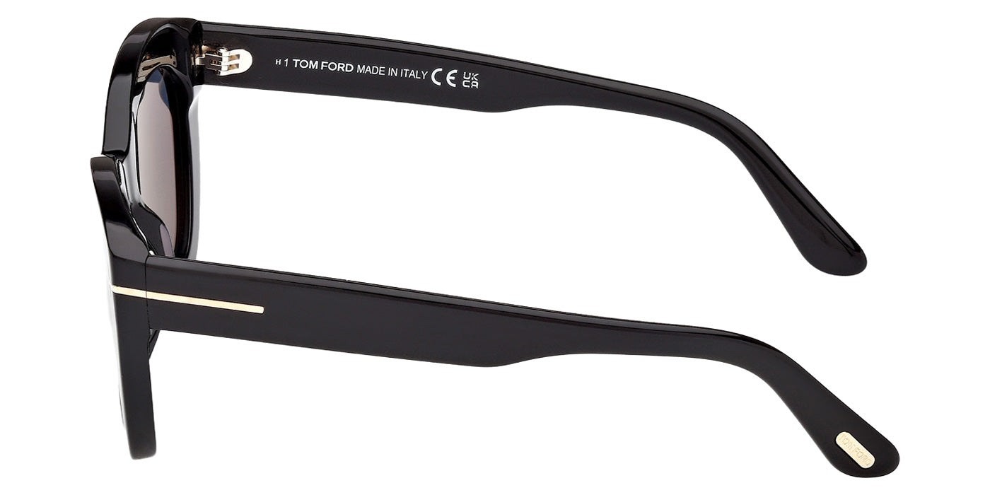 Tom Ford® FT1285 Sunglasses - Shiny Black/Smoke Polarized
