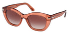 Tom Ford® FT1285 Sunglasses - Shiny Dark Orange/Gradient Brown
