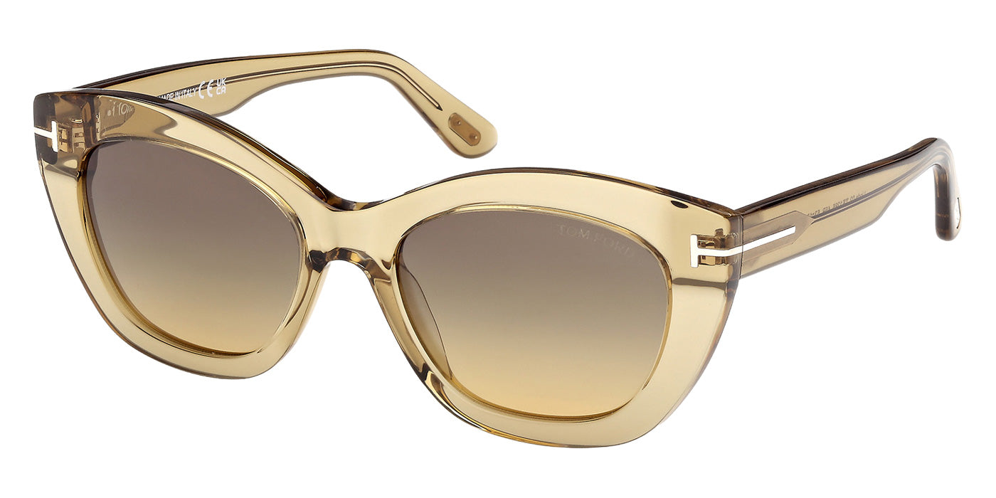 Tom Ford® FT1285 Sunglasses - Shiny Light Brown/Gradient Smoke