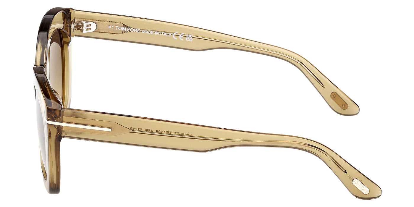 Tom Ford® FT1285 Sunglasses - Shiny Light Brown/Gradient Smoke