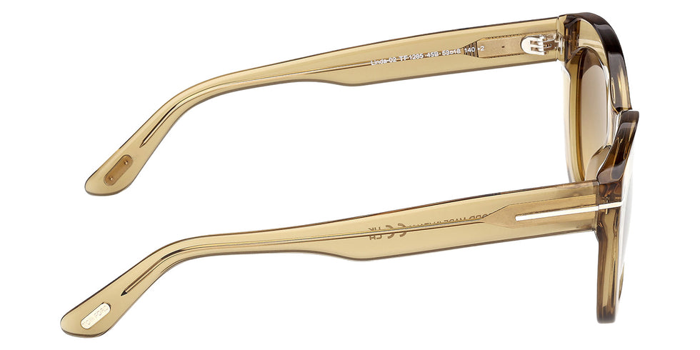 Tom Ford® FT1285 Sunglasses - Shiny Light Brown/Gradient Smoke
