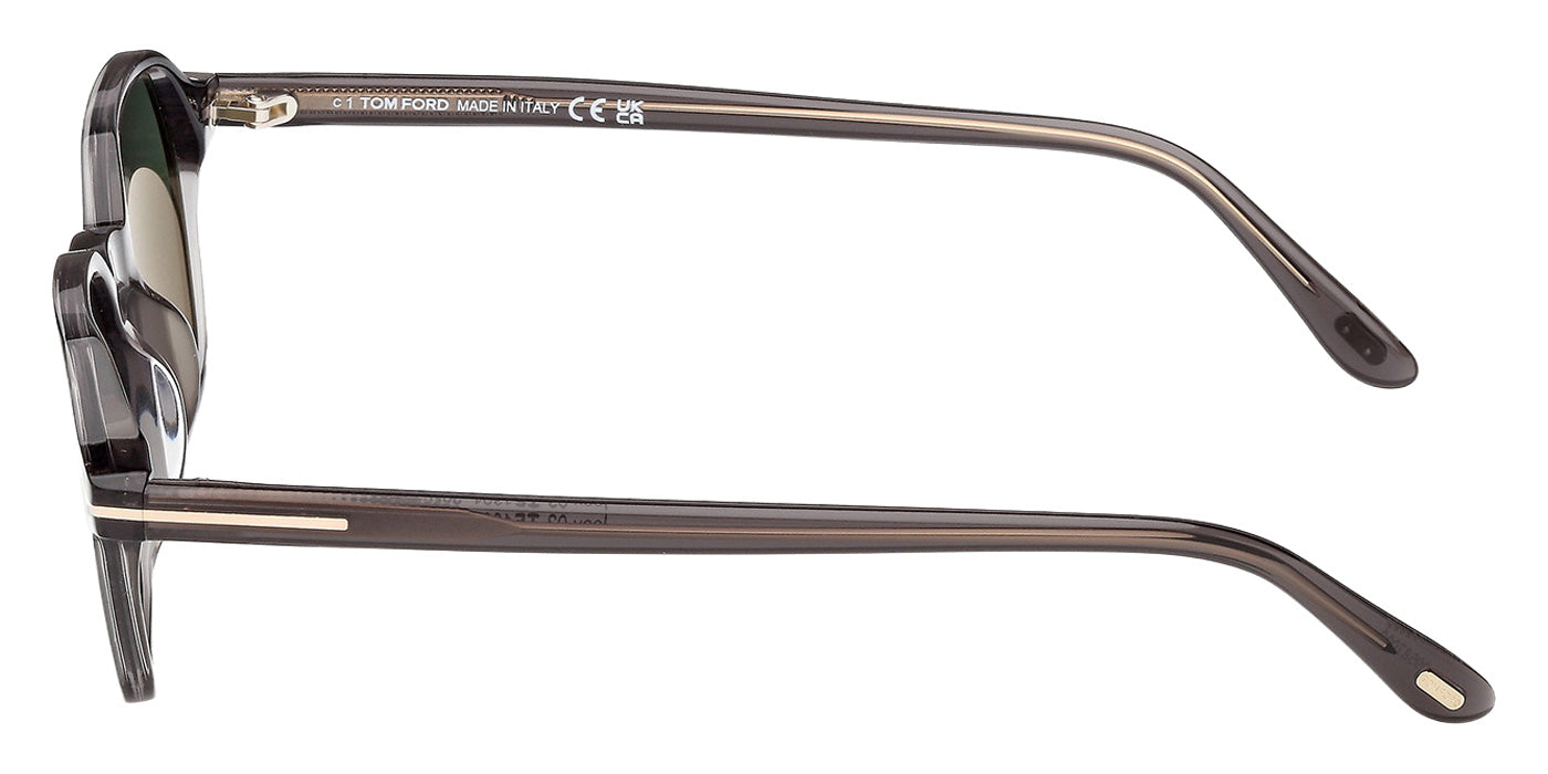 Tom Ford® FT1301 Sunglasses - Shiny Grey/Green