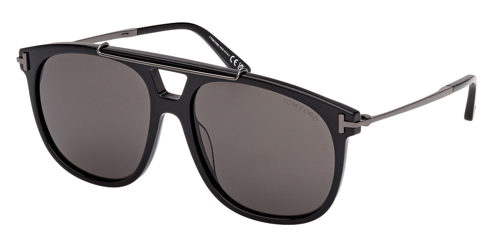 Tom Ford® FT1306 Sunglasses - Shiny Black/Smoke