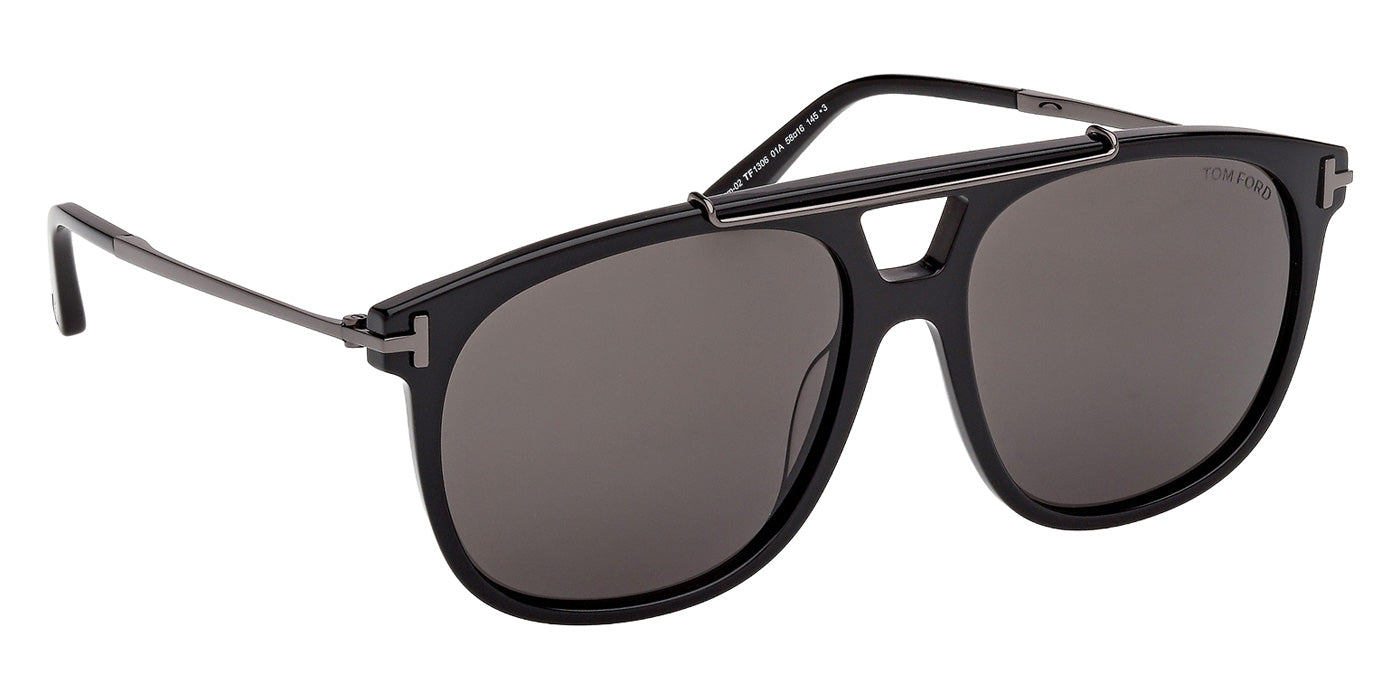 Tom Ford® FT1306 Sunglasses - Shiny Black/Smoke