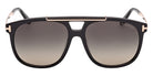 Tom Ford® FT1306 Sunglasses - Shiny Black/Gradient Smoke