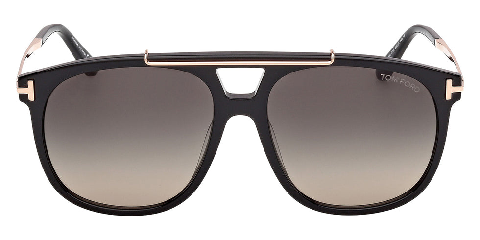 Tom Ford® FT1306 Sunglasses - Shiny Black/Gradient Smoke